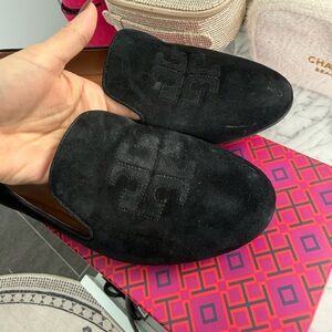 Tory Burch Black Suede Loafers